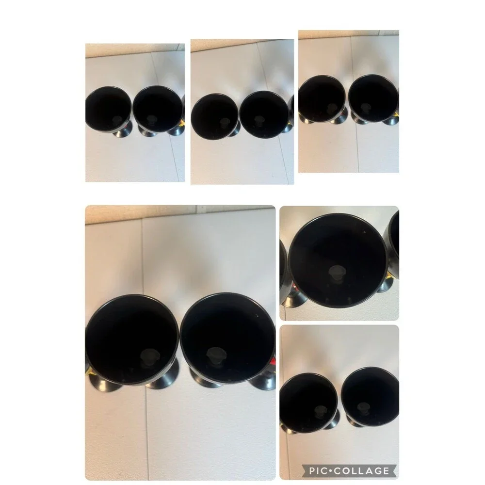 Halloween Fall Plastic Vampire Dracula Plastic Drinking Stem 5 Goblets Cups 7.5”